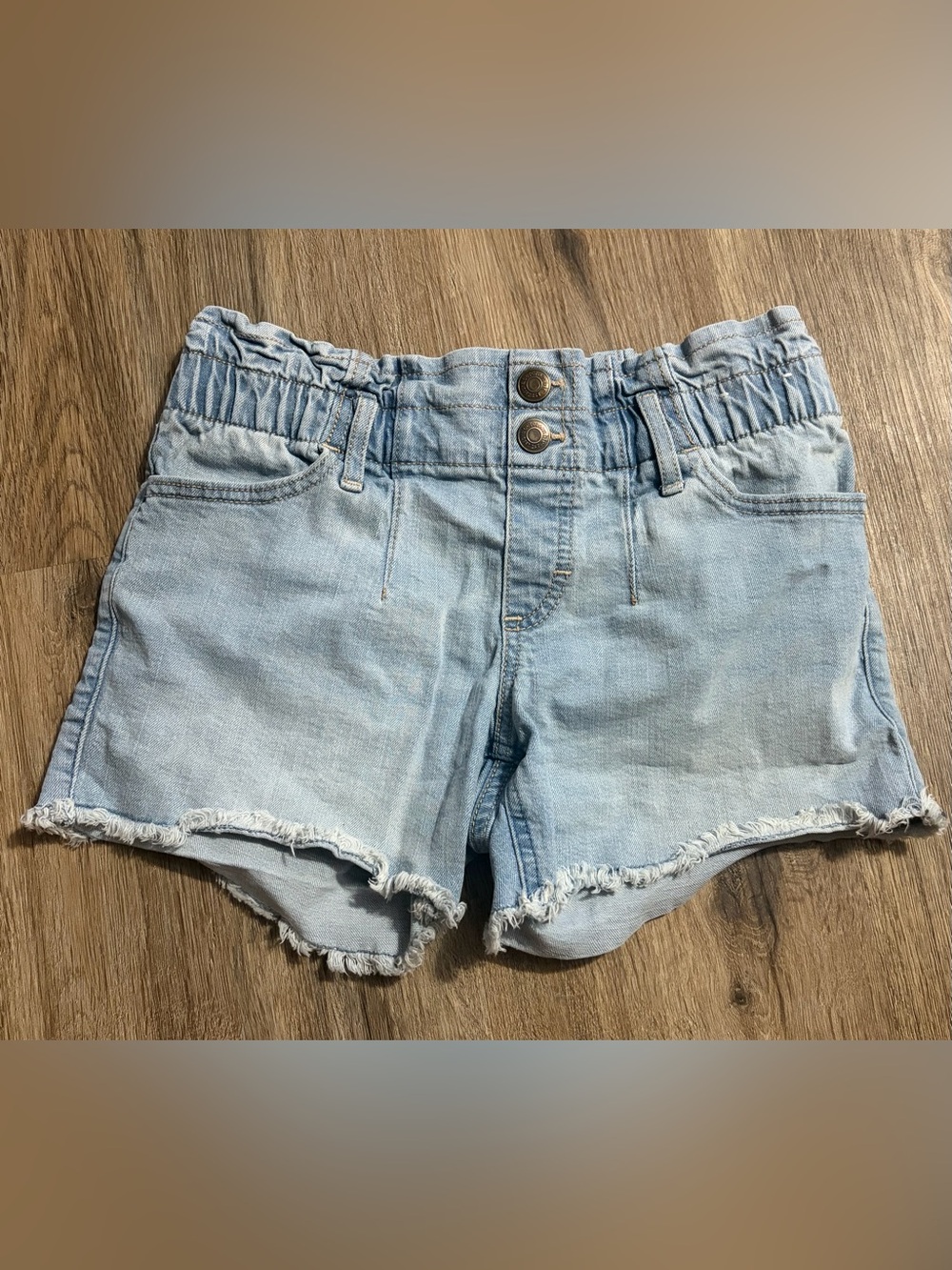 Abercrombie Kids - Light Blue Denim Shorts with Frayed Hem - Size 13/14